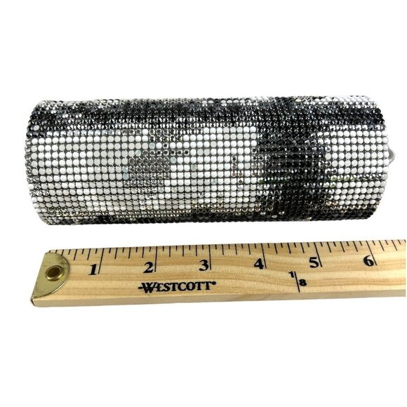 SWAROVSKI Authentic Silver Crystal Evening Bag Clutch Silk Lining Retired Rare - Picture 14 of 16